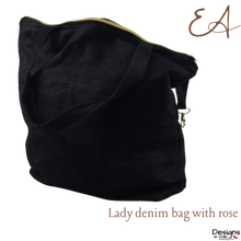 Load image into Gallery viewer, EA - Lady denim bag with rose