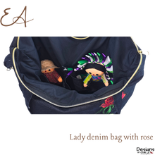 Load image into Gallery viewer, EA - Lady denim bag with rose
