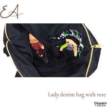 Load image into Gallery viewer, EA - Lady denim bag with rose