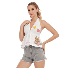 Load image into Gallery viewer, Sweet pieces bread basket Back Hollow Crop Top With Ruffled Hem