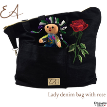 Load image into Gallery viewer, EA - Lady denim bag with rose
