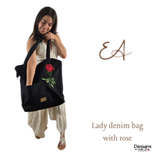 Load image into Gallery viewer, EA - Lady denim bag with rose
