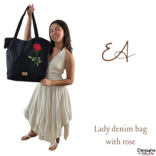 Load image into Gallery viewer, EA - Lady denim bag with rose
