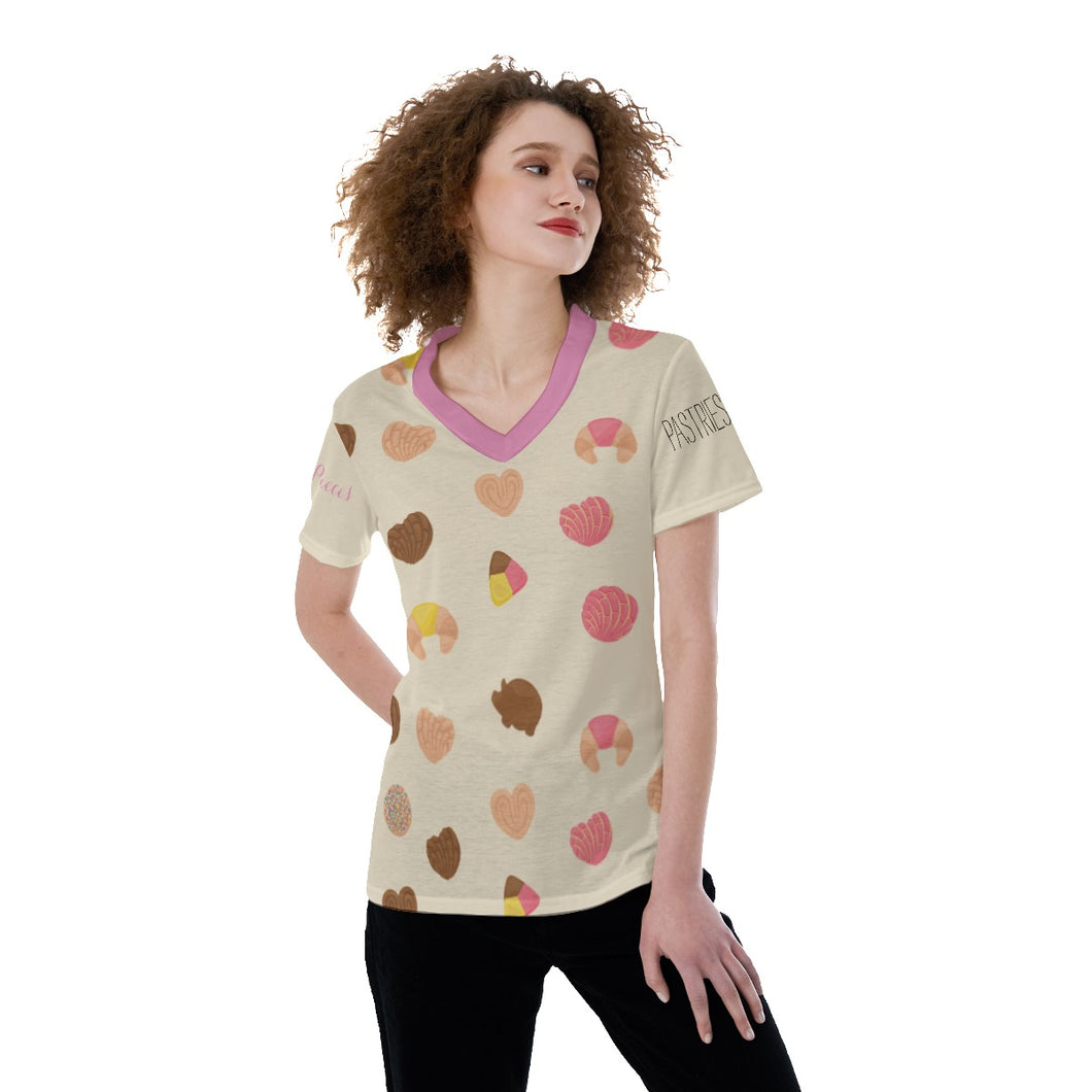 Sweet Pieces V-neck Women's T-shirt