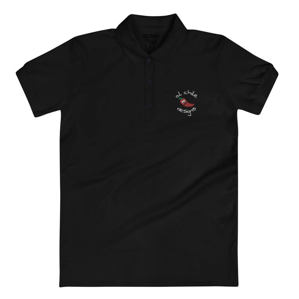 Al chile logo - Embroidered Women's Polo Shirt - Al chile designs