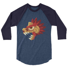 Load image into Gallery viewer, Aztec Dragon 3/4 sleeve raglan shirt - Al chile designs
