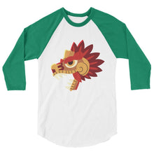 Load image into Gallery viewer, Aztec Dragon 3/4 sleeve raglan shirt - Al chile designs
